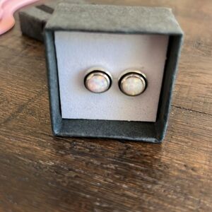 Pearl like opal earrings